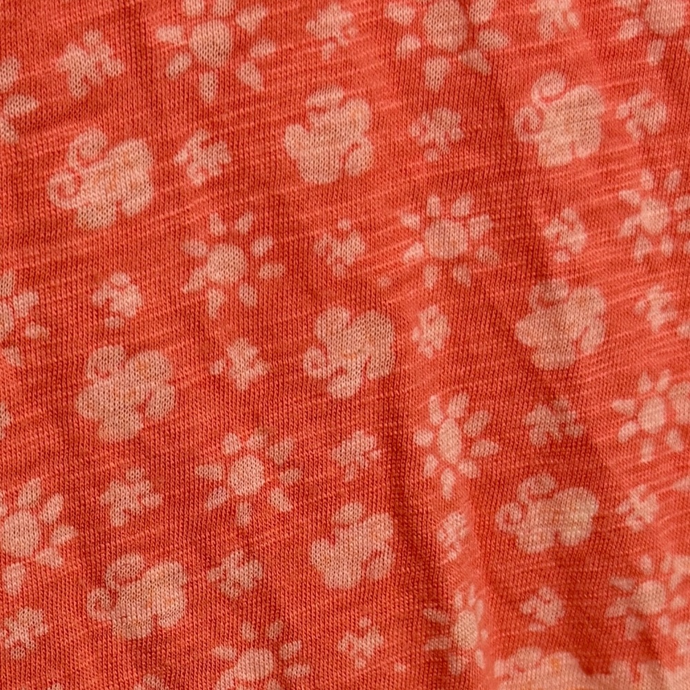Lucky Brand Orange Boho Print Split Neck Long Sleeve Top Medium - Picture 3 of 5